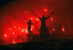 Lenkijos futbolo sirgaliai Gdynėje