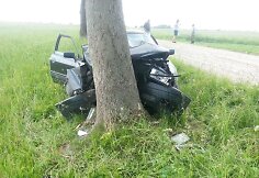 Į medį atsitrenkęs „Audi“ automobilis