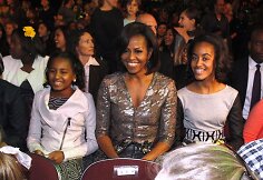 Michelle Obama ir jos dukros Sasha ir Malia