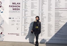 A. Kuzmickaitė Milano mados savitėje.