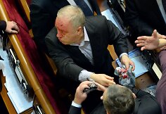 Deputatų mu&scaron;tynės Ukrainos parlamente 