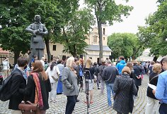&bdquo;Vilniaus kalbančių skulptūrų&ldquo; atidarymo akimirka 