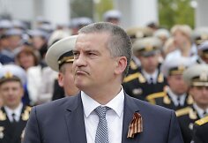 partijos &bdquo;Rusų vienybė&ldquo; lyderis Sergejus Aksionovas Sevastopolyje