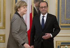 Kijeve aptarti taikos plano susitiko Angela Merkel, Francoise Hollande'as ir Petro Poro&scaron;enka 2015 m. vasario 05 d. 
