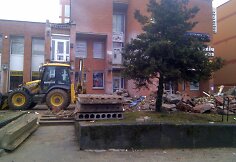 Griaunami pastatai &Scaron;e&scaron;kinėje 2014 m. vasario 21 d. 