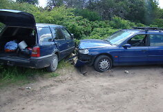 &bdquo;VW Golf&ldquo; ir &bdquo;Ford Mondeo&ldquo; avarija Varėnos rajone