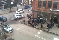 Avarija Kęstučio ir Maironio g. sankryžoje, Kaune.