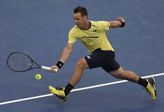 Ričardas Berankis ir Gaelis Monfilsas mače turnyre Dubajuje.