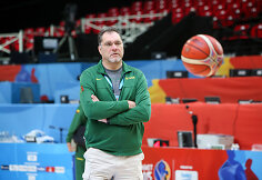 Arvydas Sabonis rinktinės treniruotėje