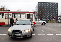 Troleibuso ir &bdquo;Audi&ldquo; avarija Vilniuje