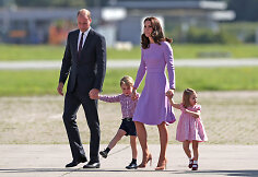 Princas Williamas ir Kembridžo hercogienė Catherine su vaikais Charlotte ir George'u