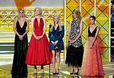 &bdquo;Nekalto melo&ldquo; aktorės Shailene Woodley, Nicole Kidman, Reese Witherspoon, Laura Dern ir Zoe Kravitz