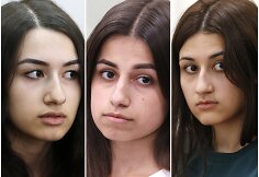 I&scaron; kairės: Krestina, Angelina, Marija Khachaturian