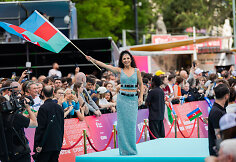„Eurovizijos“ turkio spalvos kilimo ceremonija Vienoje