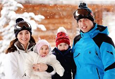 Princas Williamas ir Kembridžo hercogienė Catherine su vaikais George'u ir Charlotte 