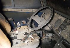 Sudegęs autobuso salonas