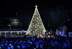 Prezidentas Donaldas Trumpas su žmona Melania įžiebė pagrindinę JAV Kalėdų eglę