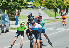 Riedučių maratono &Scaron;irvintose akimirka