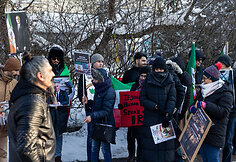 Iraniečių protesto akcija prie JAV ambasados prie&scaron; Irano rėžimą