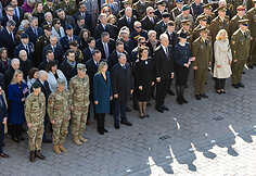 Pratybose žuvusių Jungtinių Amerikos Valstijų karių pagerbimo ir i&scaron;lydėjimo ceremonija Vilniuje
