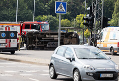 Avarija kurioje nukentėjo greitosios pagalbos automobilis