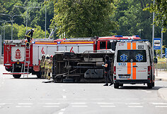 Avarija kurioje nukentėjo greitosios pagalbos automobilis