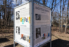 Stendai &scaron;alia Ra&scaron;ytojų namų Antakalnyje
