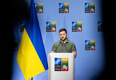 Volodymyro Zelenskio spaudos konferencija NATO vir&scaron;ūnių susitikime Vilniuje