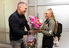 Vilniaus oro uoste pasitiktos  Europos bokso čempionato prizininkės: Gabrielė Stonkutė ir Ana Starovoitova