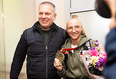 Vilniaus oro uoste pasitiktos  Europos bokso čempionato prizininkės: Gabrielė Stonkutė ir Ana Starovoitova