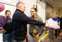 Vilniaus oro uoste pasitiktos  Europos bokso čempionato prizininkės: Gabrielė Stonkutė ir Ana Starovoitova
