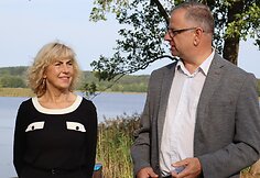 Zarasų rajono savivaldybės merė Nijolė Guobienė ir Aukštutinės Dauguvos savivaldybės vicemeras Jānis Proms