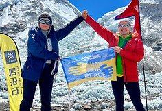 Ukrainietė alpinistė Antonina ir Stanislovas Vy&scaron;niauskas pakeliui į Everesto vir&scaron;ūnę
