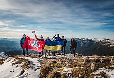 Lietuvių komanda Karpatų kalnuose