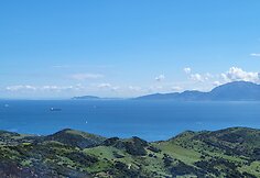 Afrikos krantai matomi i&scaron; Europos, nuo Mirador del Estrecho apžvalgos aik&scaron;telės
