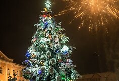 Skaudvilėje įžiebta Kalėdų eglė