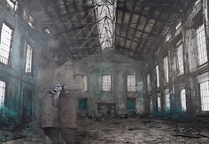 Rustam Mirzoev, Kiek valandų, 2018. Aliejus, drobė, 94x144 cm, 2500 EUR