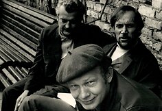 Kino operatorius Jonas Toma&scaron;evičius su dailininku Vytautu Kalinausku