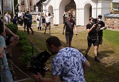 Akimirka i&scaron; Vytauto V.Landsbergio ir Giedriaus Tamo&scaron;evičiaus filmo &bdquo;Poetas&ldquo; filmavimo