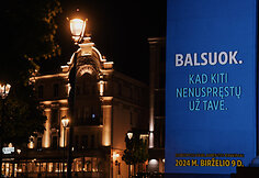 Vilniaus rotu&scaron;ė nu&scaron;vito ES spalvomis ir raginimu dalyvauti EP rinkimuose