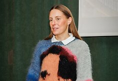 Megztiniai su M.K.Čiurlionio atvaizdu