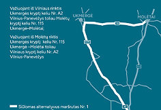 Vilnius-Utena alternatyvus mar&scaron;rutas Nr. 1