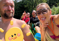 Justina Partikė pirmąkart plaukė baidarėmis