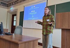 Beata Ti&scaron;kevič jaunųjų mokslininkų psichologų konferencijoje VU Filosofijos fakultete.