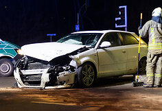 Vilniuje apvirto greitosios pagalbos automobilis