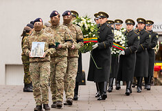 Atsisveikinimo ceremonija su Lietuvoje mirusiu Belgijos kariu