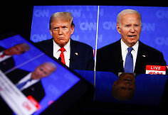 Buvęs JAV prezidentas Donaldas Trumpas ir prezidentas Joe Bidenas