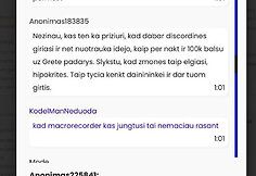 Noros Blu komandos surinktas įra&scaron;as