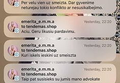 Verslininkės paviešintos žinutės