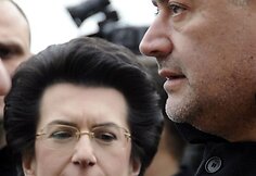 Opozicijos lyderis Levanas Gachechiladze ir &bdquo;Vieninga Gruzija&ldquo; partijos lyderė Nino Burjanadze.